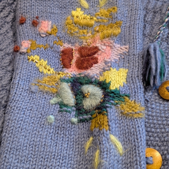 Sundance French Knot Handmade Women's Wool Cardigan - Picture 3 of 7